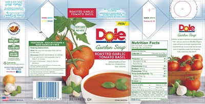 Dole Packaged Foods Recalls Roasted Garlic Tomato Basil Soup in Texas Due to Undeclared Milk Allergen